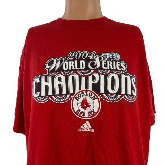 Vintage Adidas Boston Red Sox T Shirt Mens Size XL 2004 World Series Champions - Picture 1 of 5